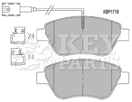 KEY PARTS Комплект тормозных колодок, дисковый тормоз KBP1716